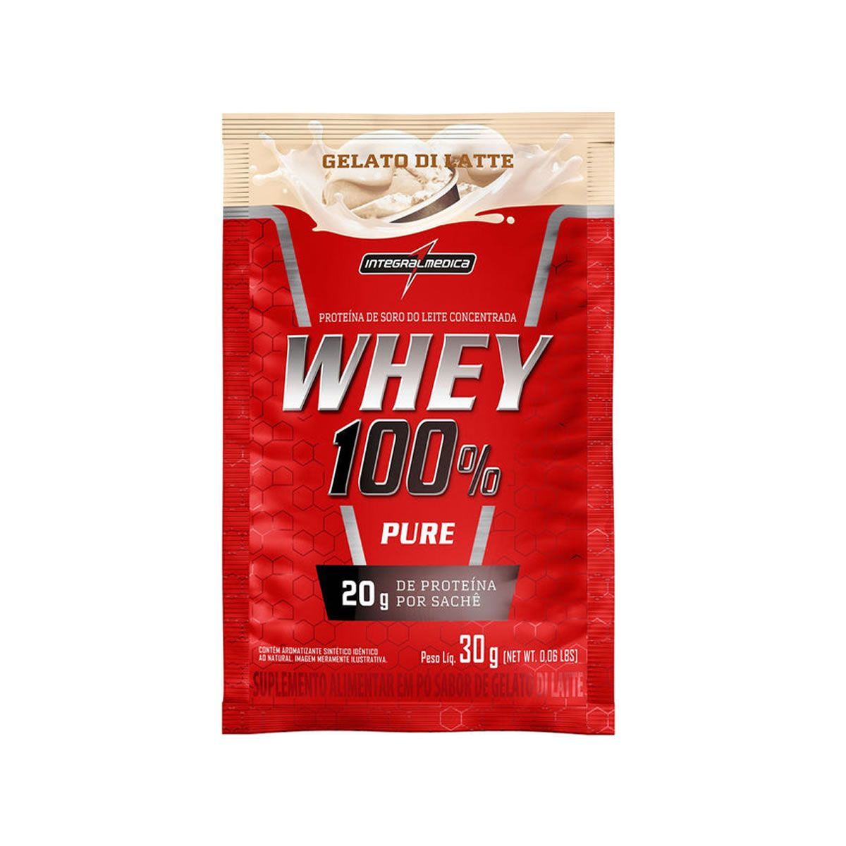 Whey 100% - 1 Sach� 30g Gelato di Latte - Integral M�dica