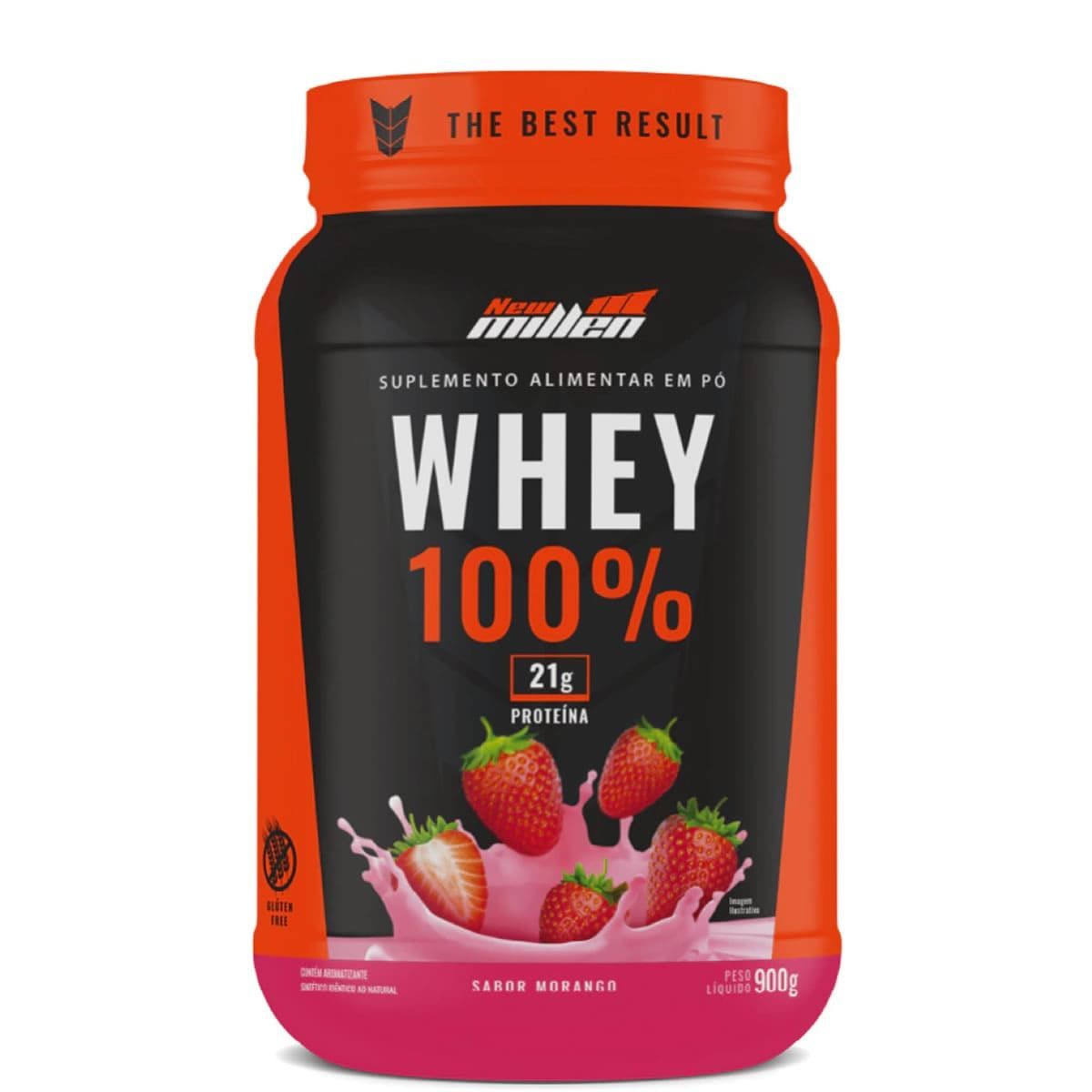 Whey 100% - 900g Morango - New Millen