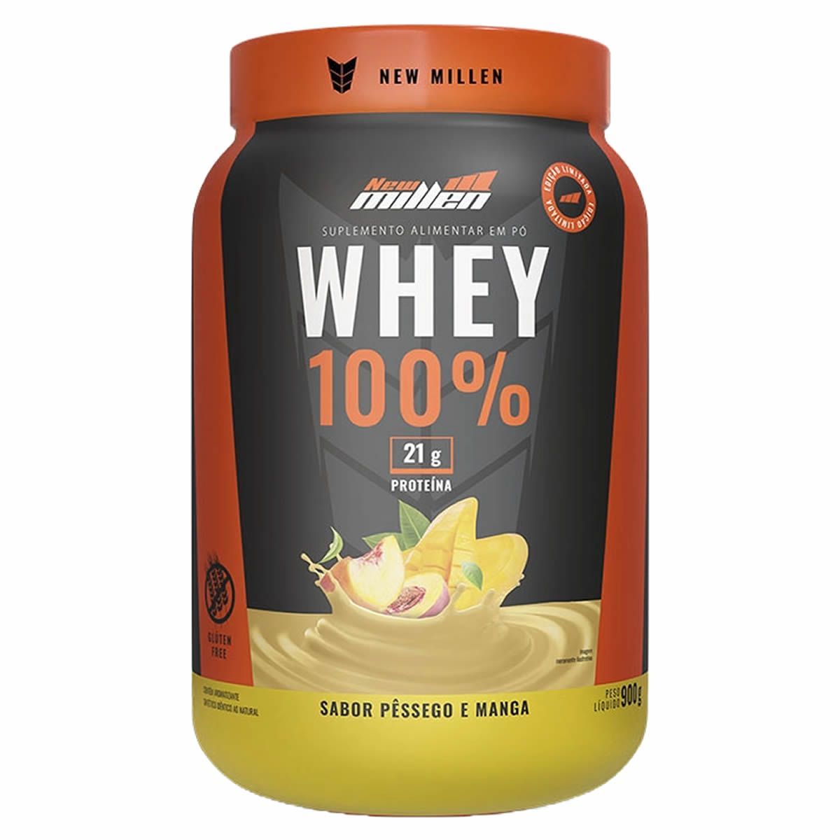 Whey 100% - 900g P�ssego e Manga - New Millen