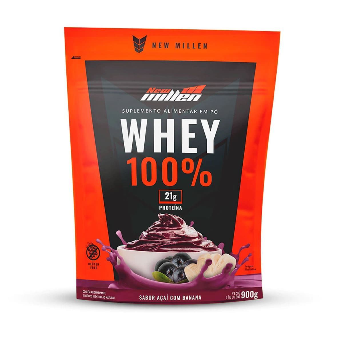 Whey 100% - 900g Refil A�a� com Banana - New Millen
