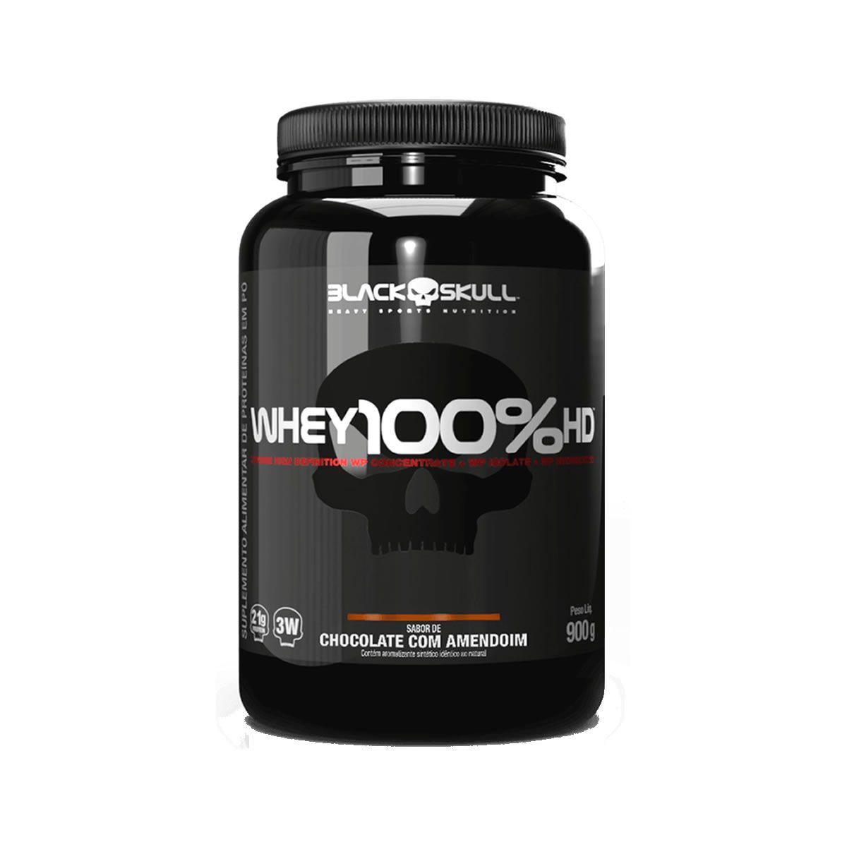 Whey 100% HD - 900g Chocolate Com Amendoim - Black Skull