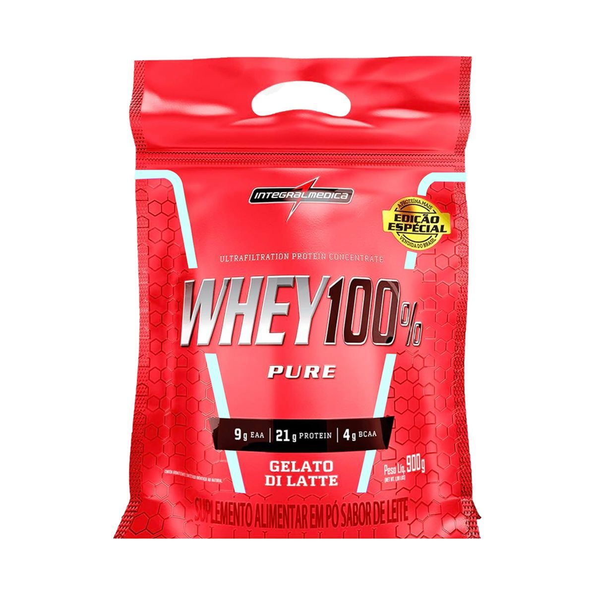 Whey 100% Pure - 907g Refil Gelato Di Latte - Integral M�dica