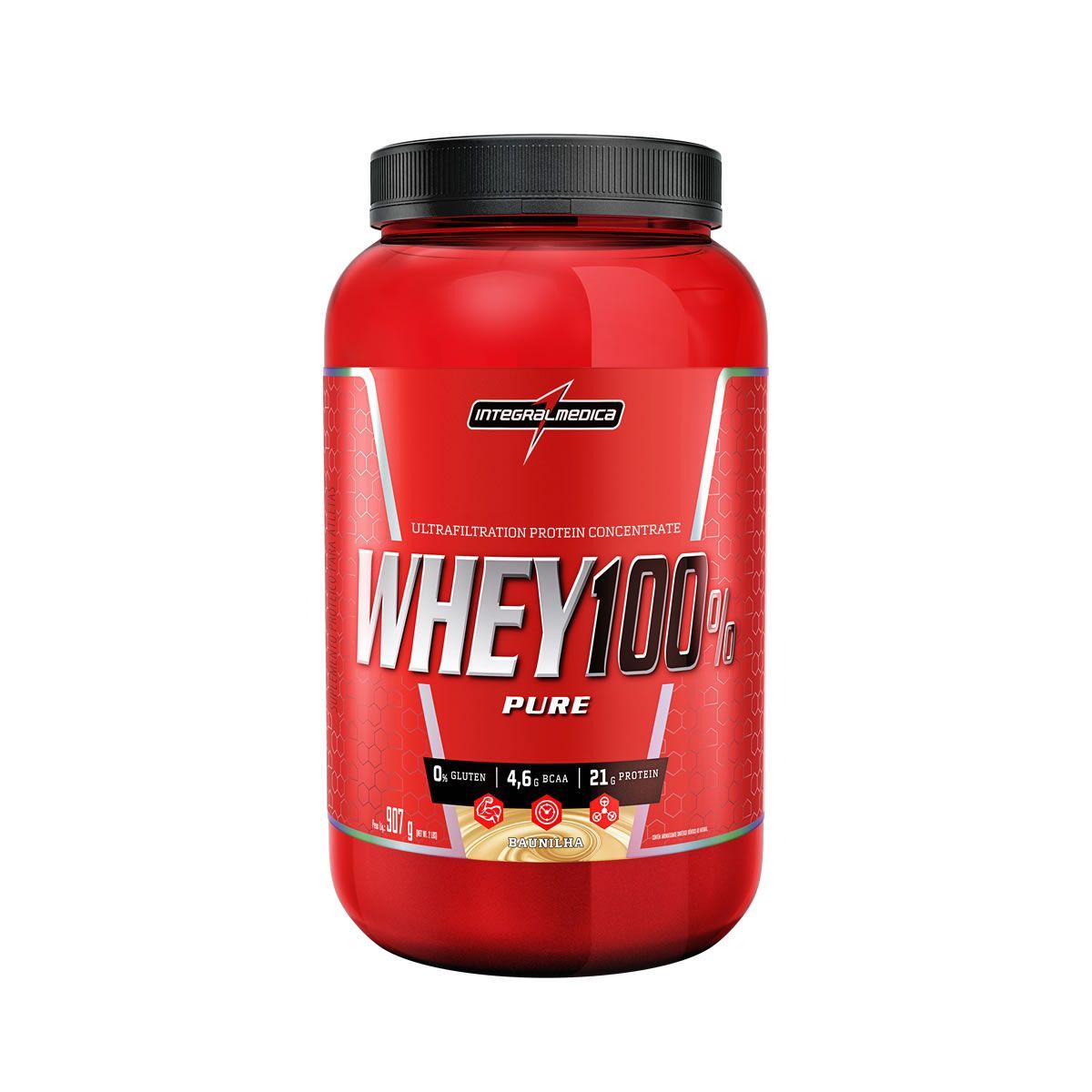 Whey 100% Pure - 907g Baunilha - IntegralM�dica*** Data Venc. 30/10/2024