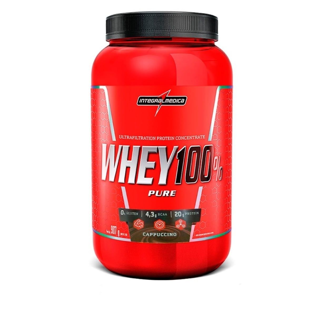 Whey 100% Pure - 907g Cappuccino - IntegralM�dica