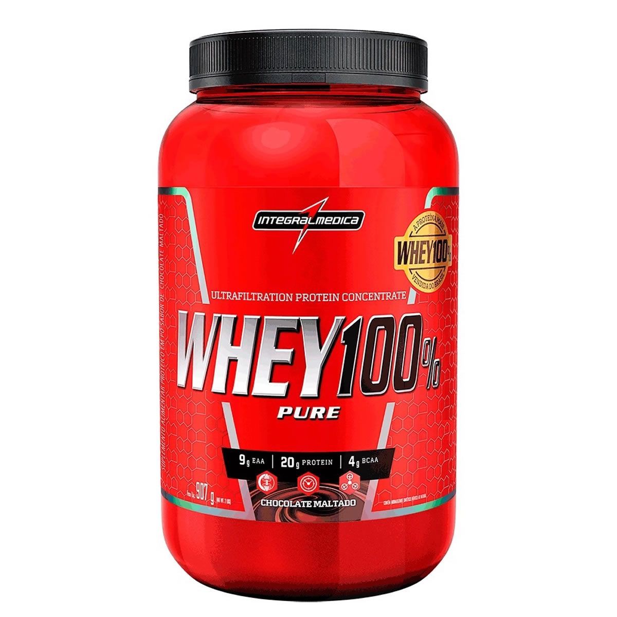 Whey 100% Pure - 907g Chocolate Maltado - IntegralM�dica