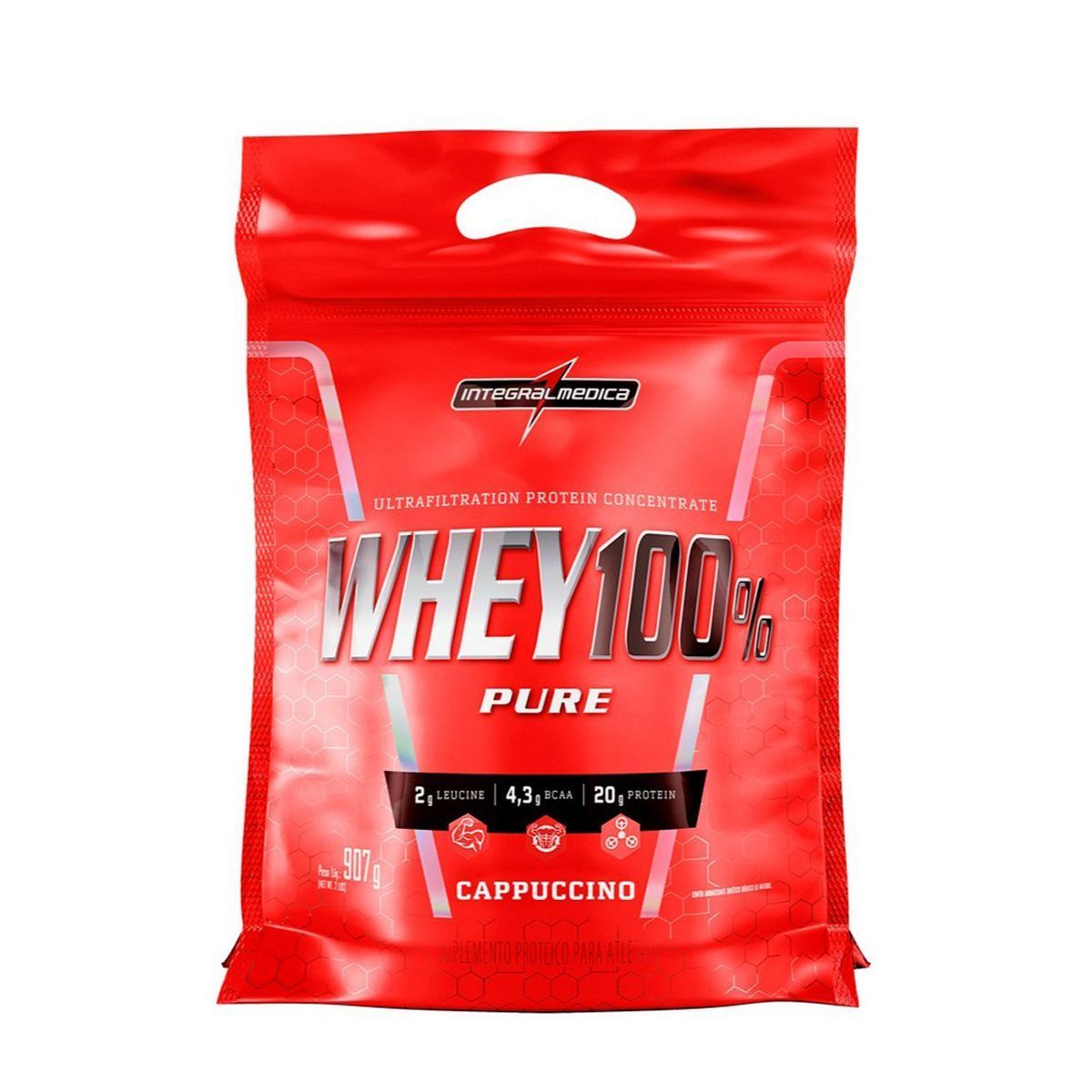Whey 100% Pure - 907g Refil Cappucino - IntegralM�dica