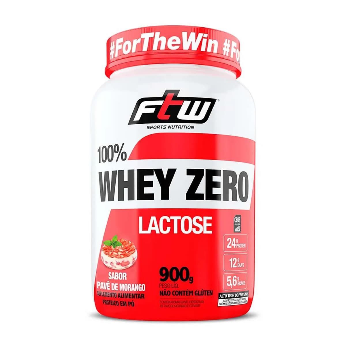 Whey 100% Zero Lactose - 900g Pav� de Morango - FTW*** Data Venc. 30/11/2024