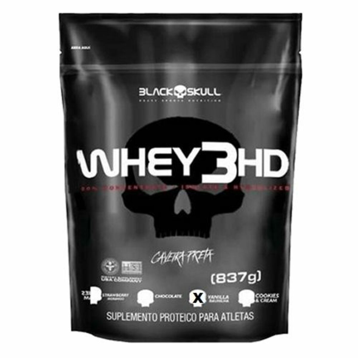 Whey 3HD - 837g Baunilha Refil - Black Skull