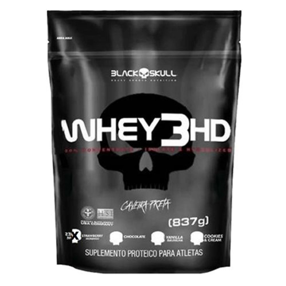 Whey 3HD - 837g Morango - Black Skull