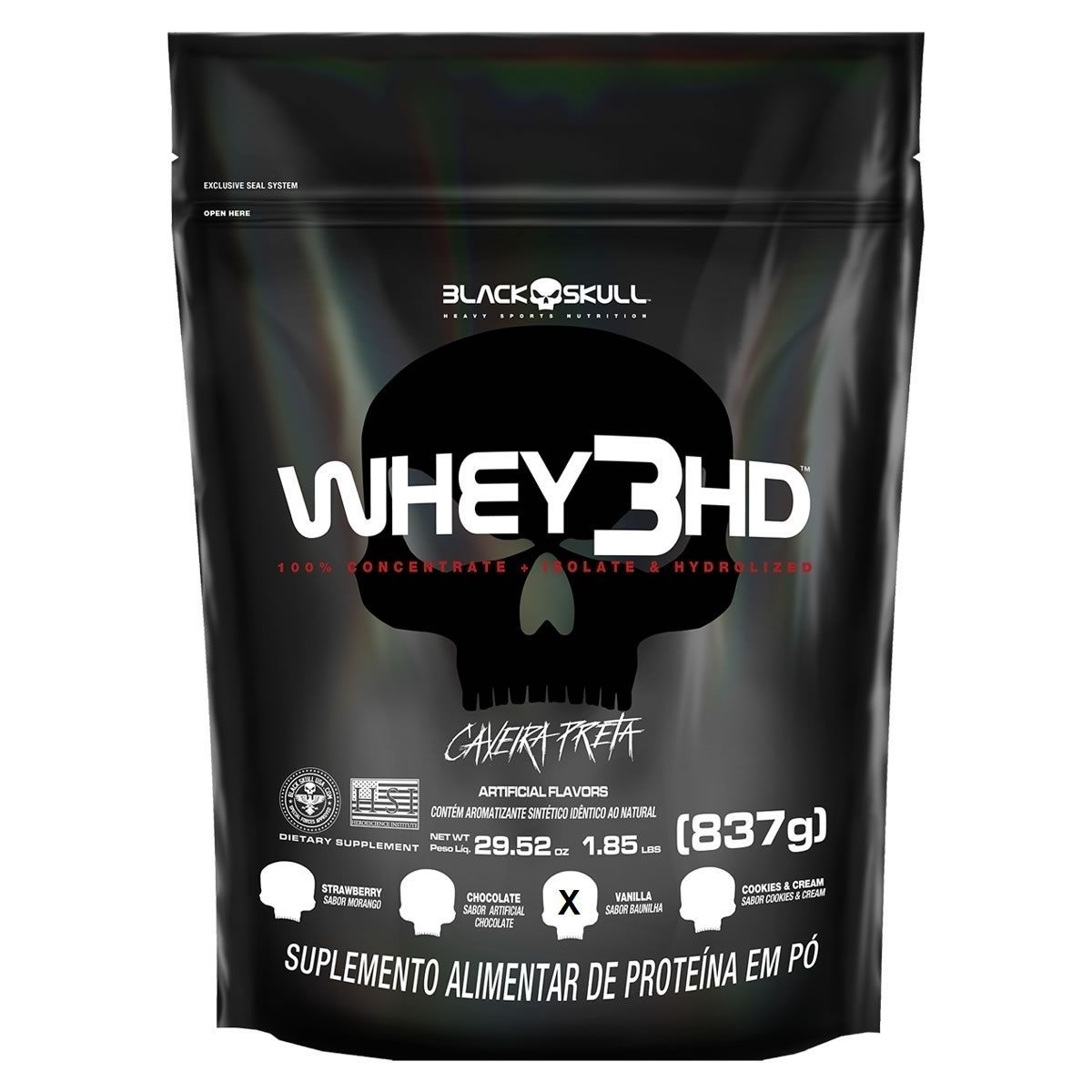 Whey 3HD - 837g Refil Baunilha - Black Skull*** Data Venc. 30/05/2025