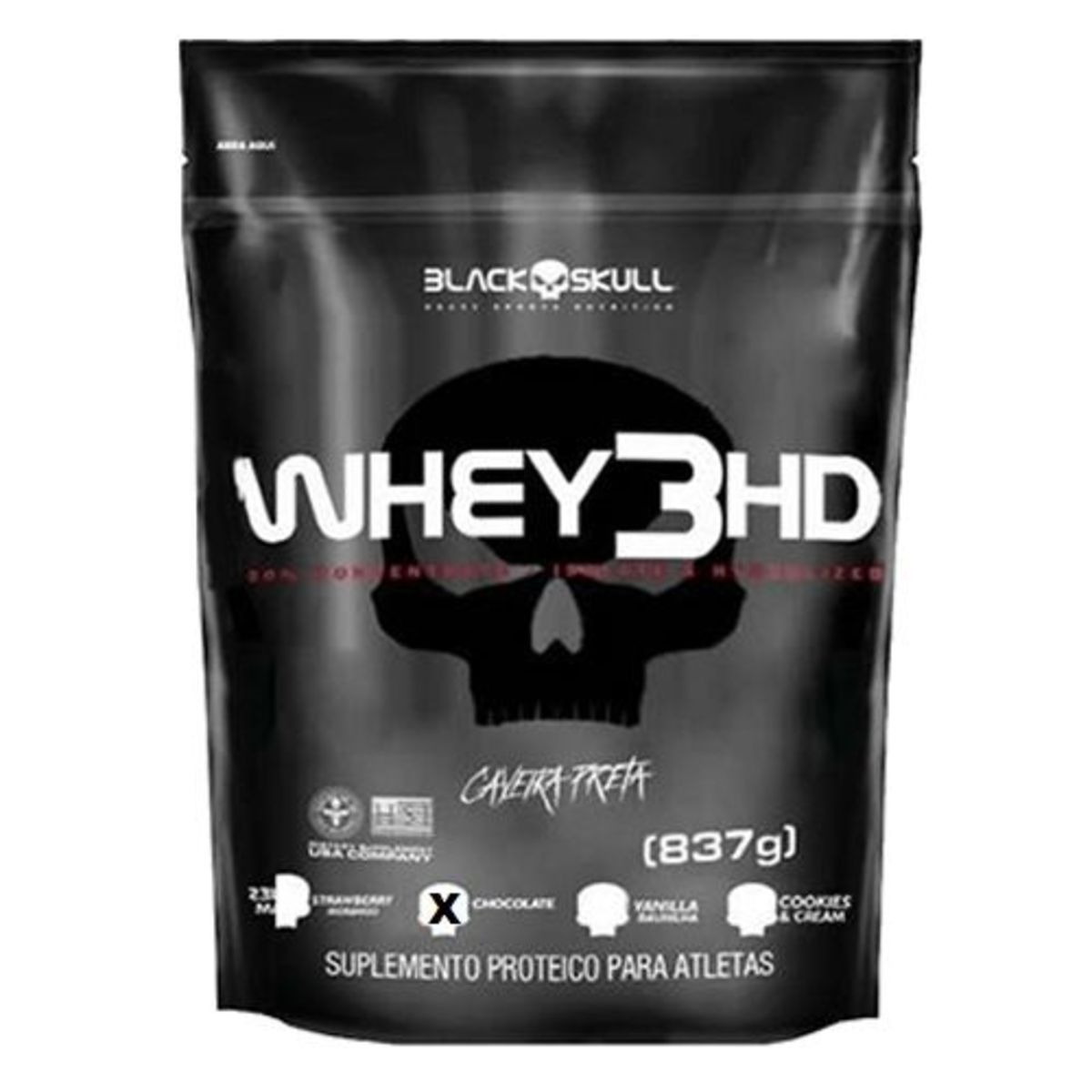 Whey 3HD - 837g Refil Chocolate - Black Skull
