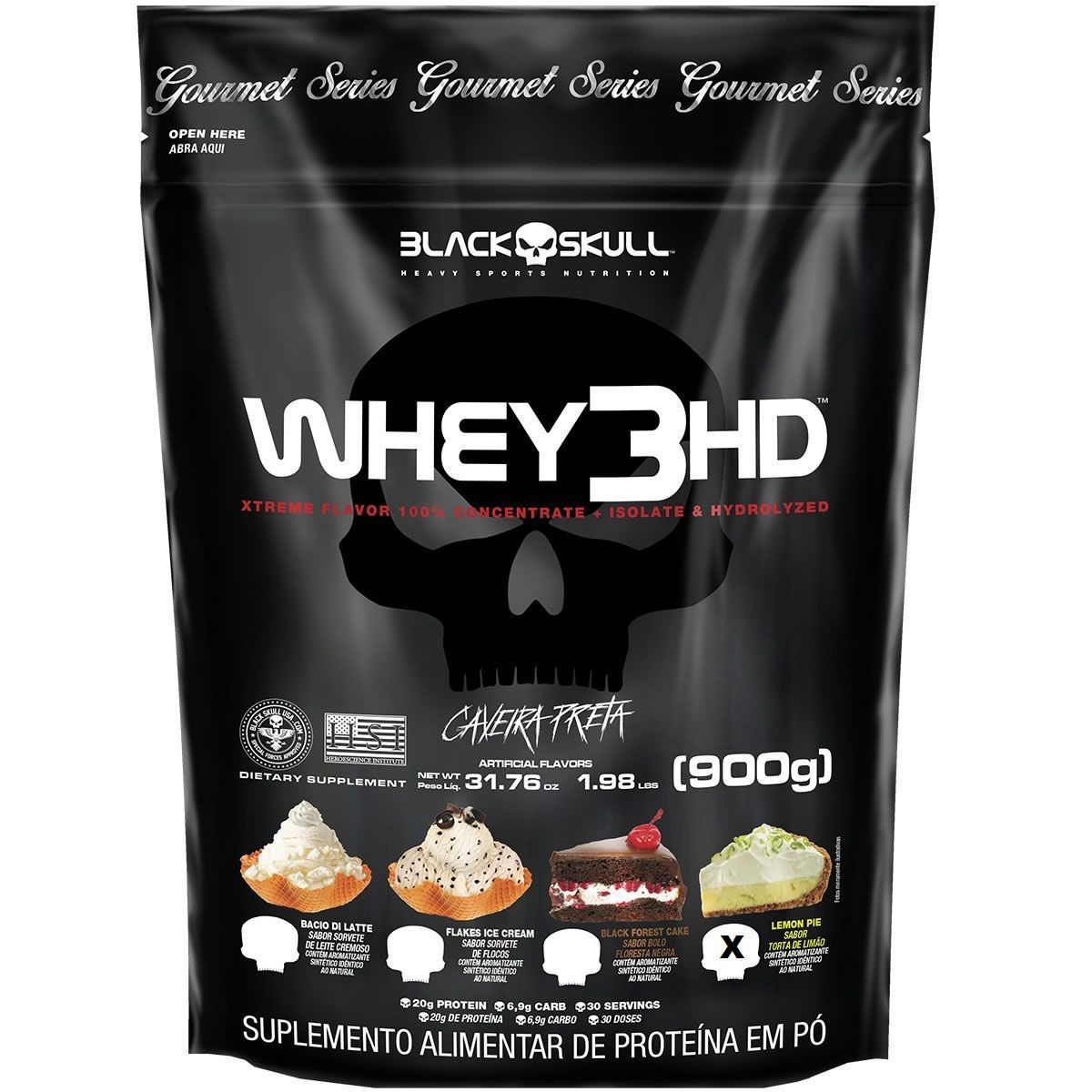 Whey 3HD Gourmet - 900g Refil Torta de Lim�o - Black Skull