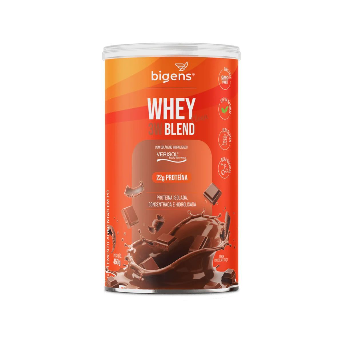 Whey 3w Blend Clean - 450g Chocolate Su��o - Bigens
