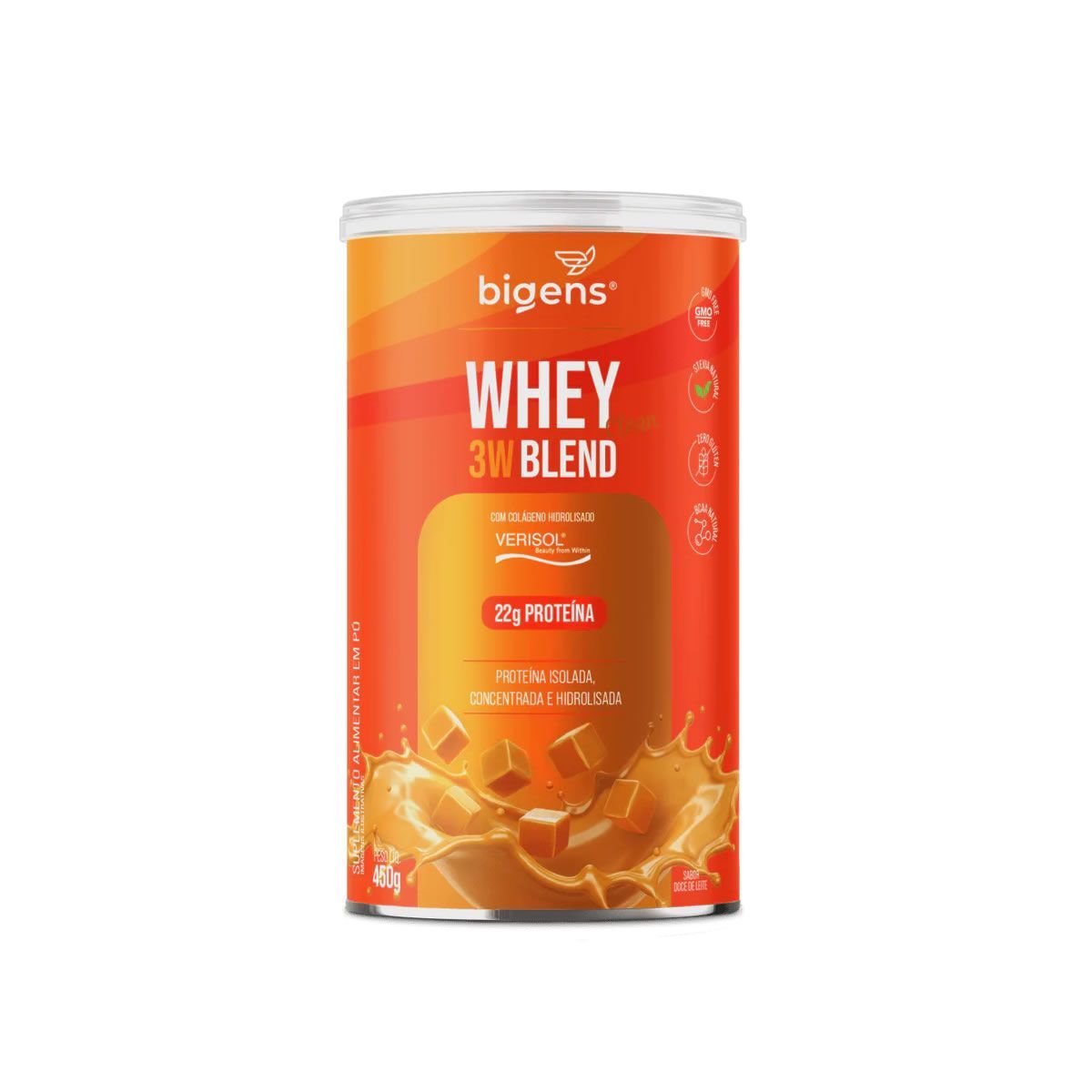 Whey 3W Blend Clean - 450g Doce de Leite - Bigens