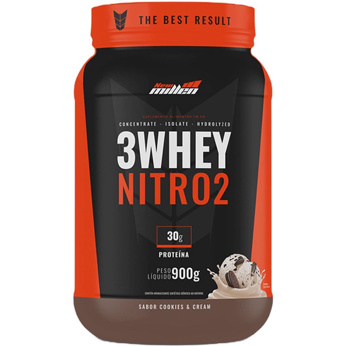 Whey 3W Nitro2 - 900g Cookies And Cream - New Millen