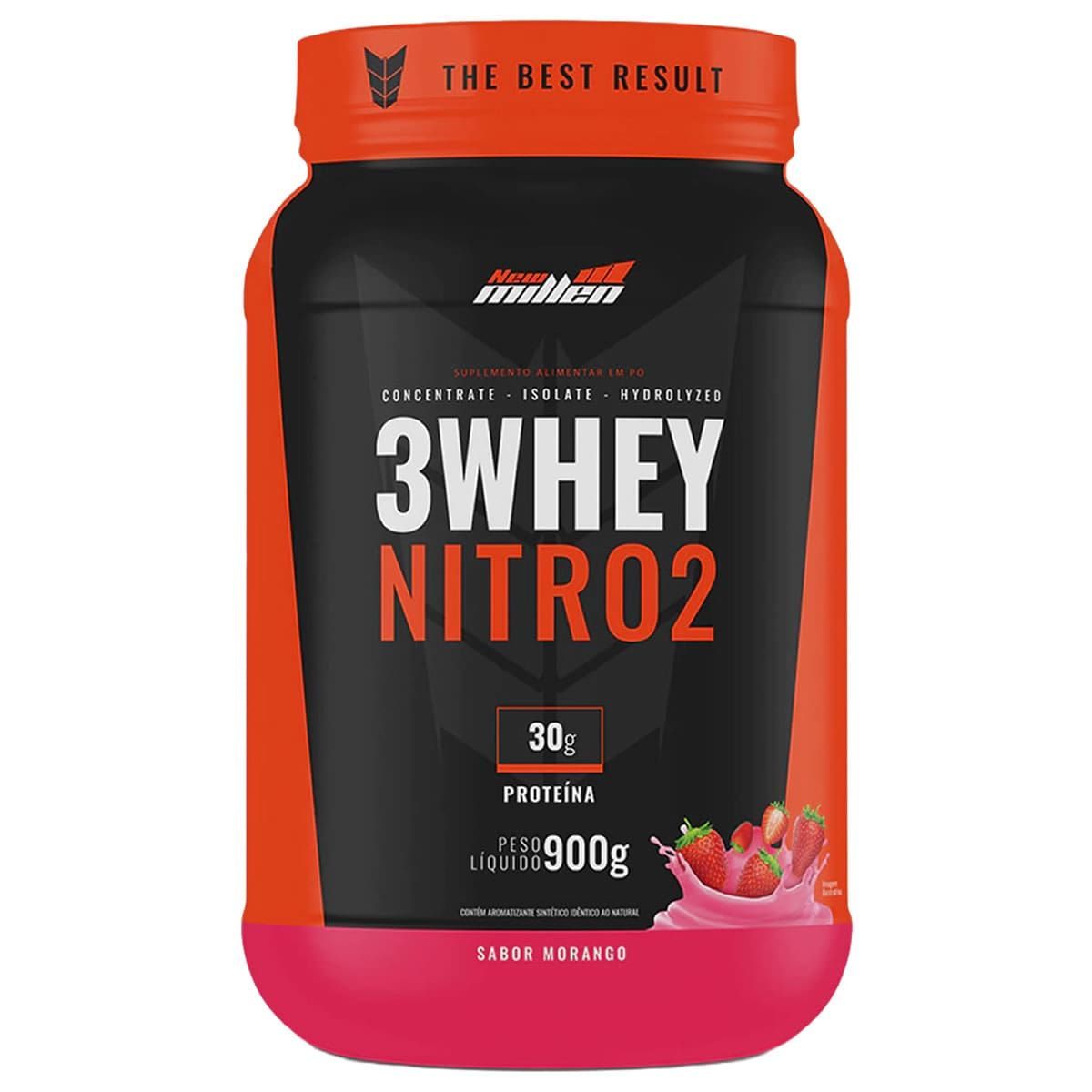 Whey 3W Nitro2 - 900g Morango - New Millen