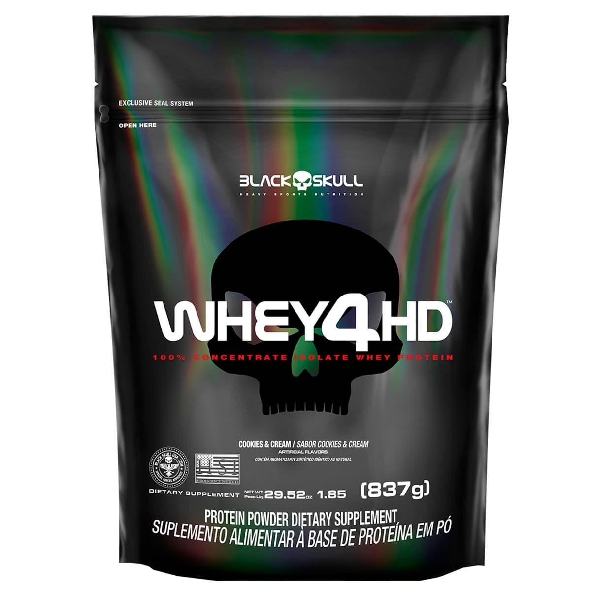 Whey 4HD - 837g Refil Cookies And Cream - Black Skull