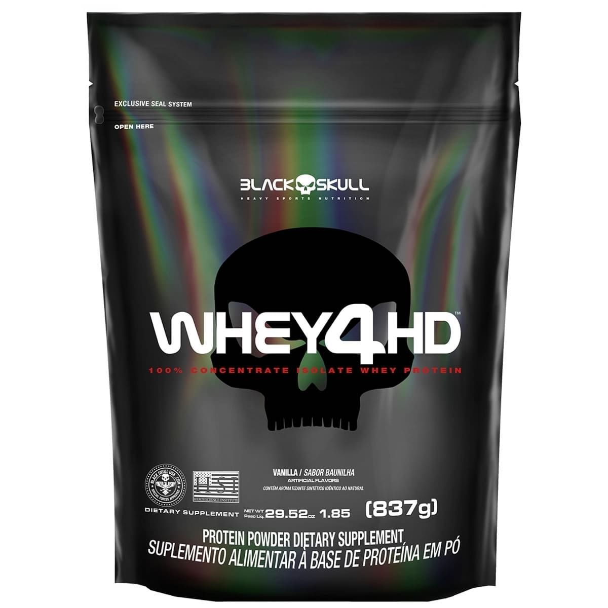 Whey 4HD - 837g Refil Vanilla - Black Skull