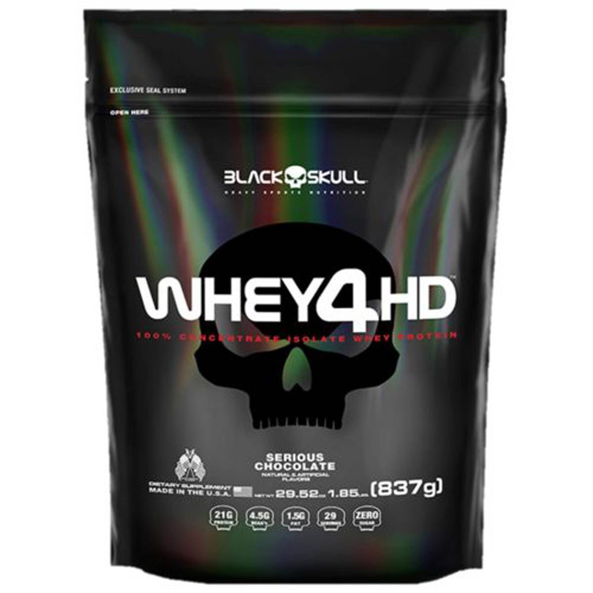 Whey 4HD Refil - 837g Chocolate - Black Skull