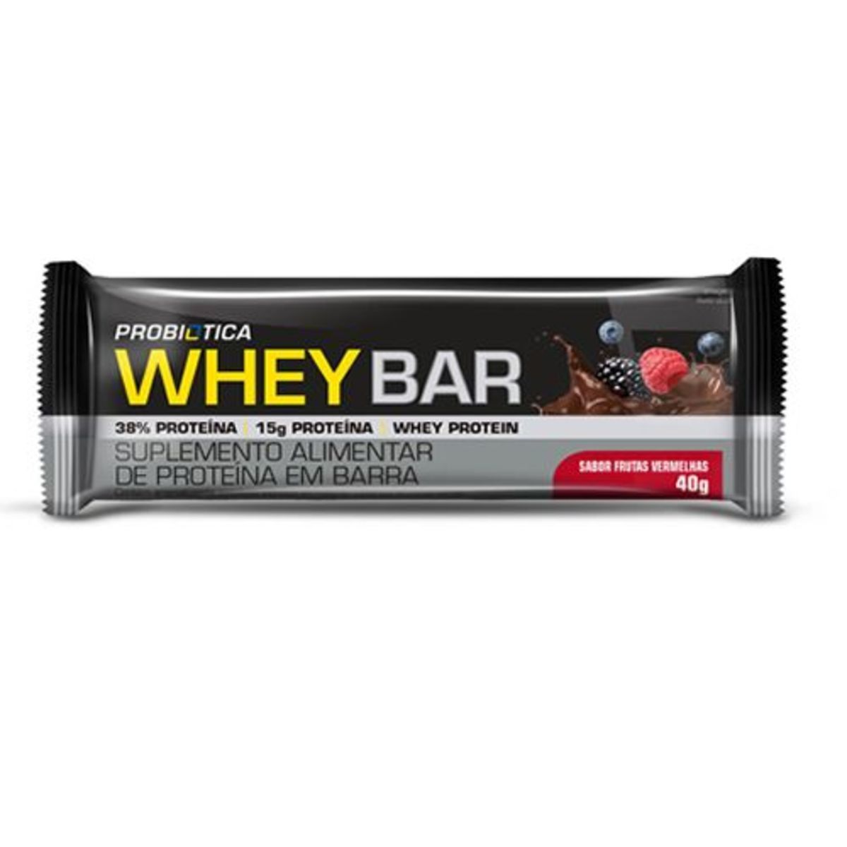 Whey Bar - 1 Unidade 40g Frutas Vermelhas - Probi�tica*** Data Venc. 09/02/2023