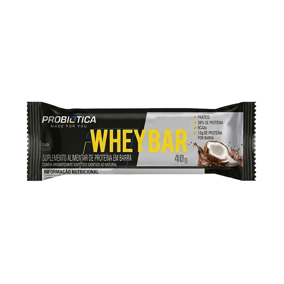 Whey Bar - 1 unidade C�co - Probi�tica