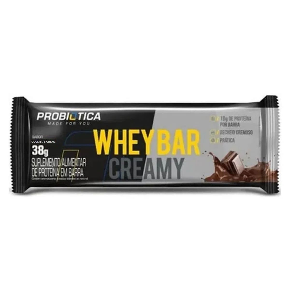 Whey Bar Creamy - 1 Unidade 38g Cookies & Cream - Probi�tica*** Data Venc. 22/10/2022