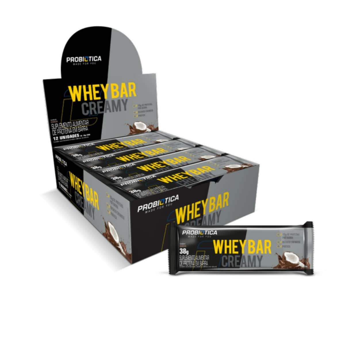 Whey Bar Creamy - 12 unidades 38g Coco - Probi�tica