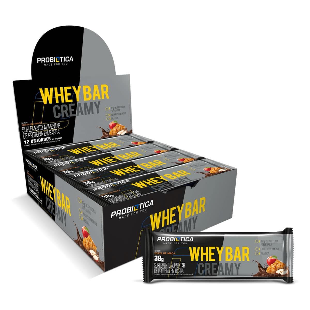 Whey Bar Creamy - 12 unidades 38g Torta de Ma�a - Probi�tica*** Data Venc. 08/03/2024