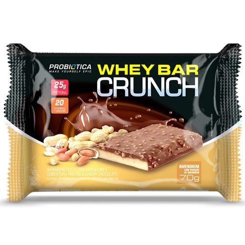 Whey Bar Crunch - 1 unidade 70g - Amendoim - Probiotica