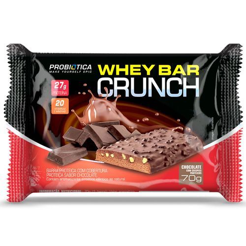 Whey Bar Crunch - 1 unidade 70g - Chocolate com Crispies - Probiotica