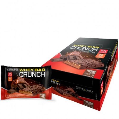Whey Bar Crunch - 8 Unidades 70g Chocolate com Crispies - Probiotica