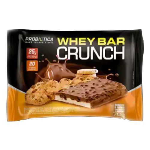 Whey Bar Crunch - 1 unidade 70g - Cookies&Cream - Probiotica