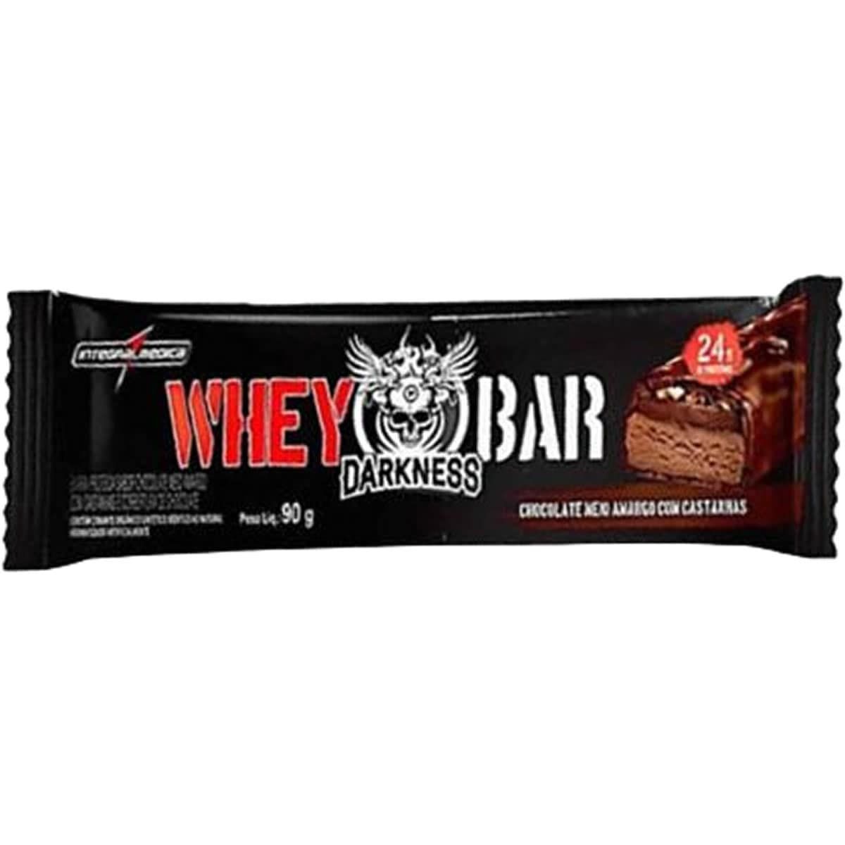 Whey Bar Darkness - 1 unidade 90g Chocolate Amargo/Castanha - Integralm�dica*** Data Venc. 30/03/2025