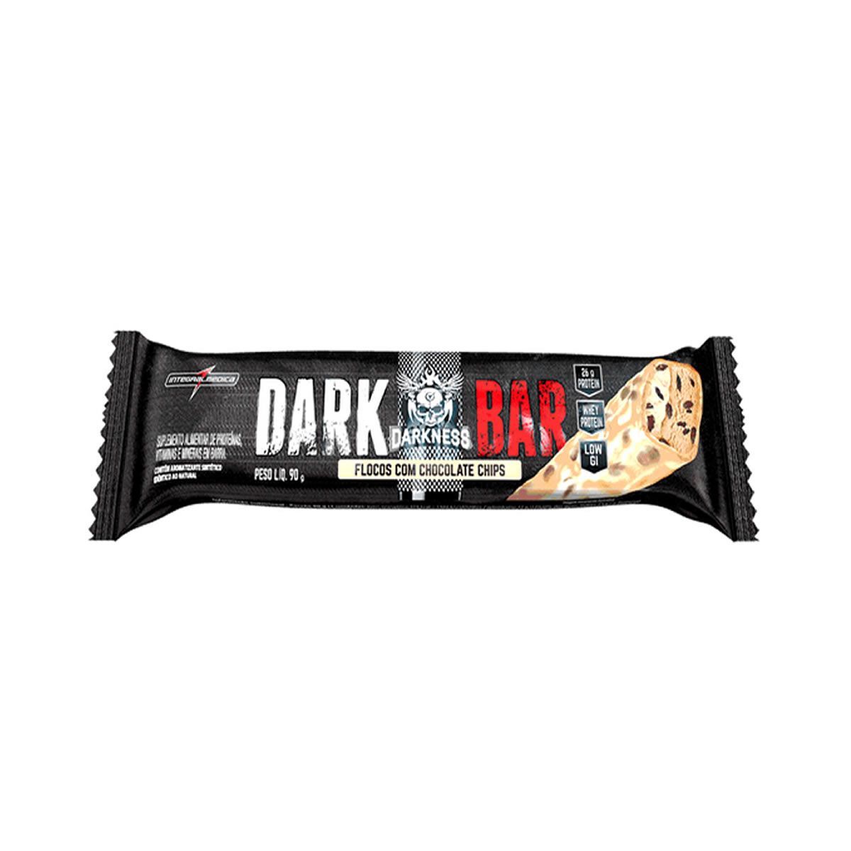Whey Bar Darkness - 1 Unidade 90g Flocos com Chocolate Chip - IntegralM�dica