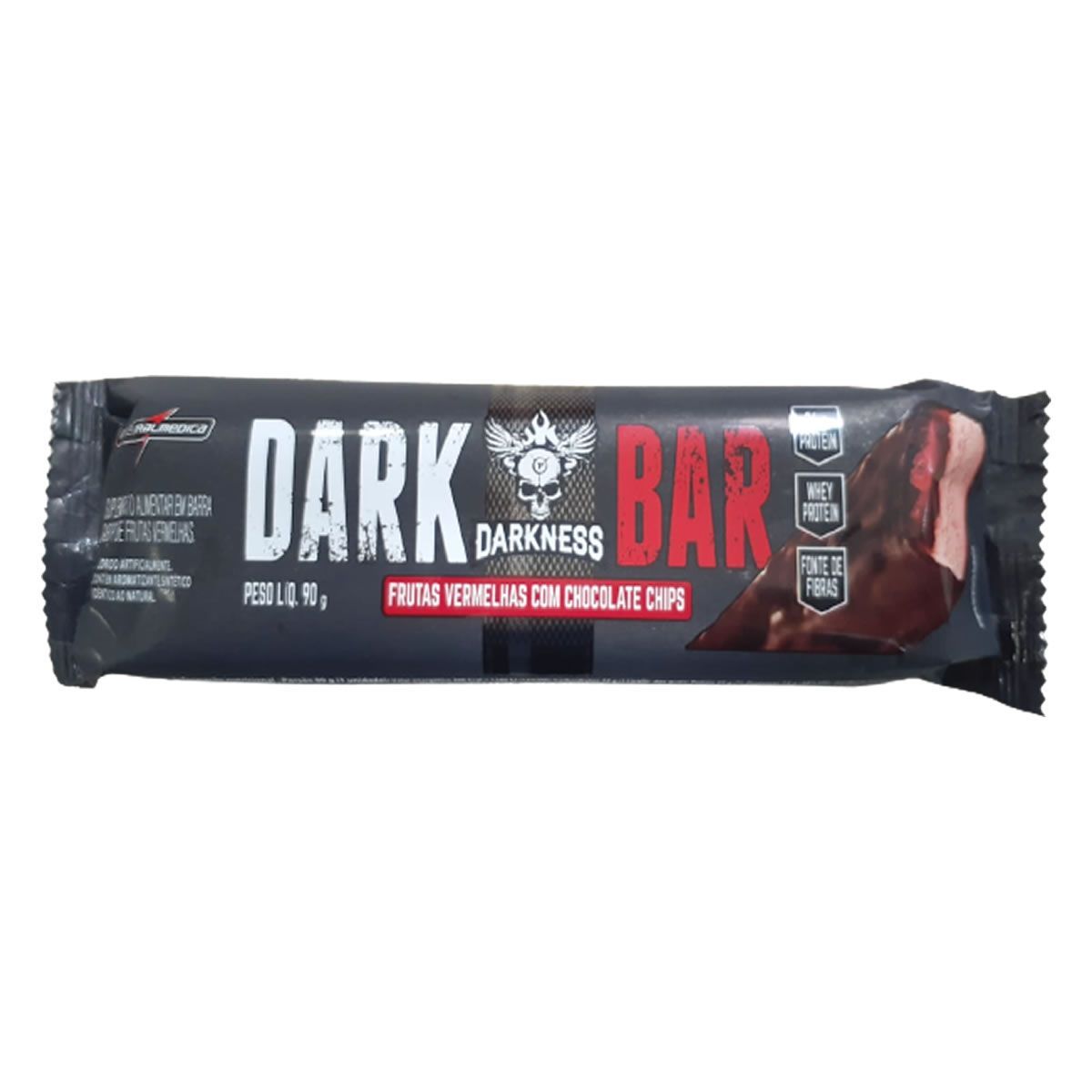 Whey Bar Darkness - 1 Unidade 90g Frutas Vermelhas com Chocolate Chips - IntegralM�dica