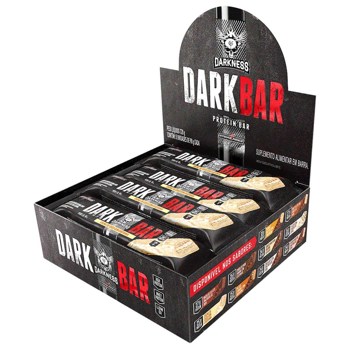 Whey Bar Darkness - 8 Unidades 90g Creme de Coco com Castanha - IntegralM�dica