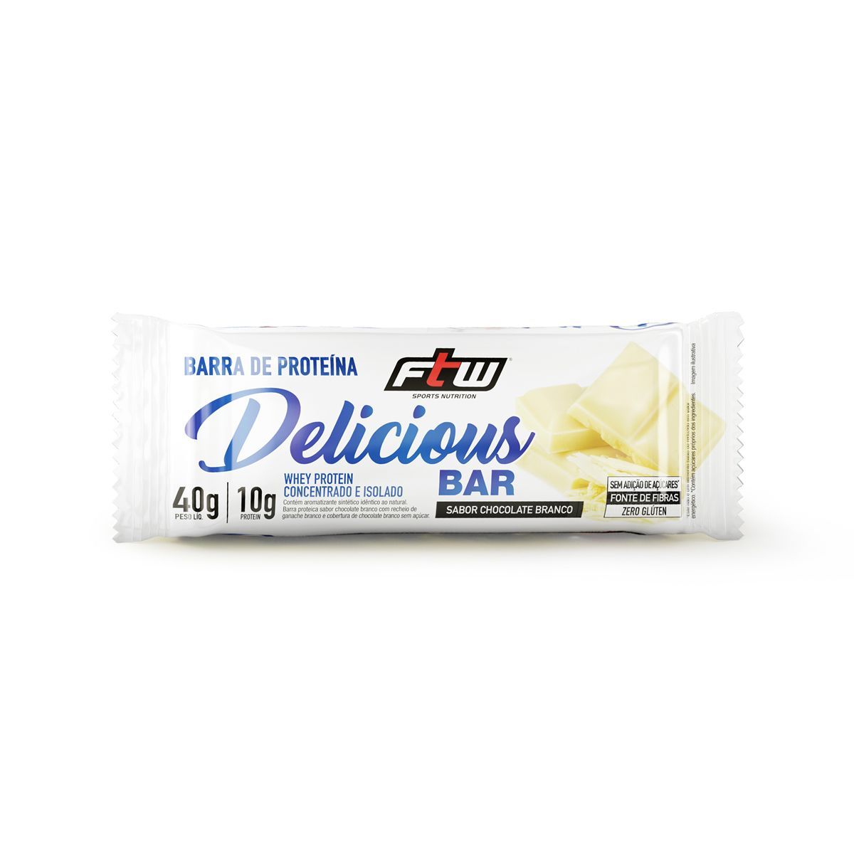 Whey Bar Delicious - 1 Unidade de 40g Chocolate Branco - FTW