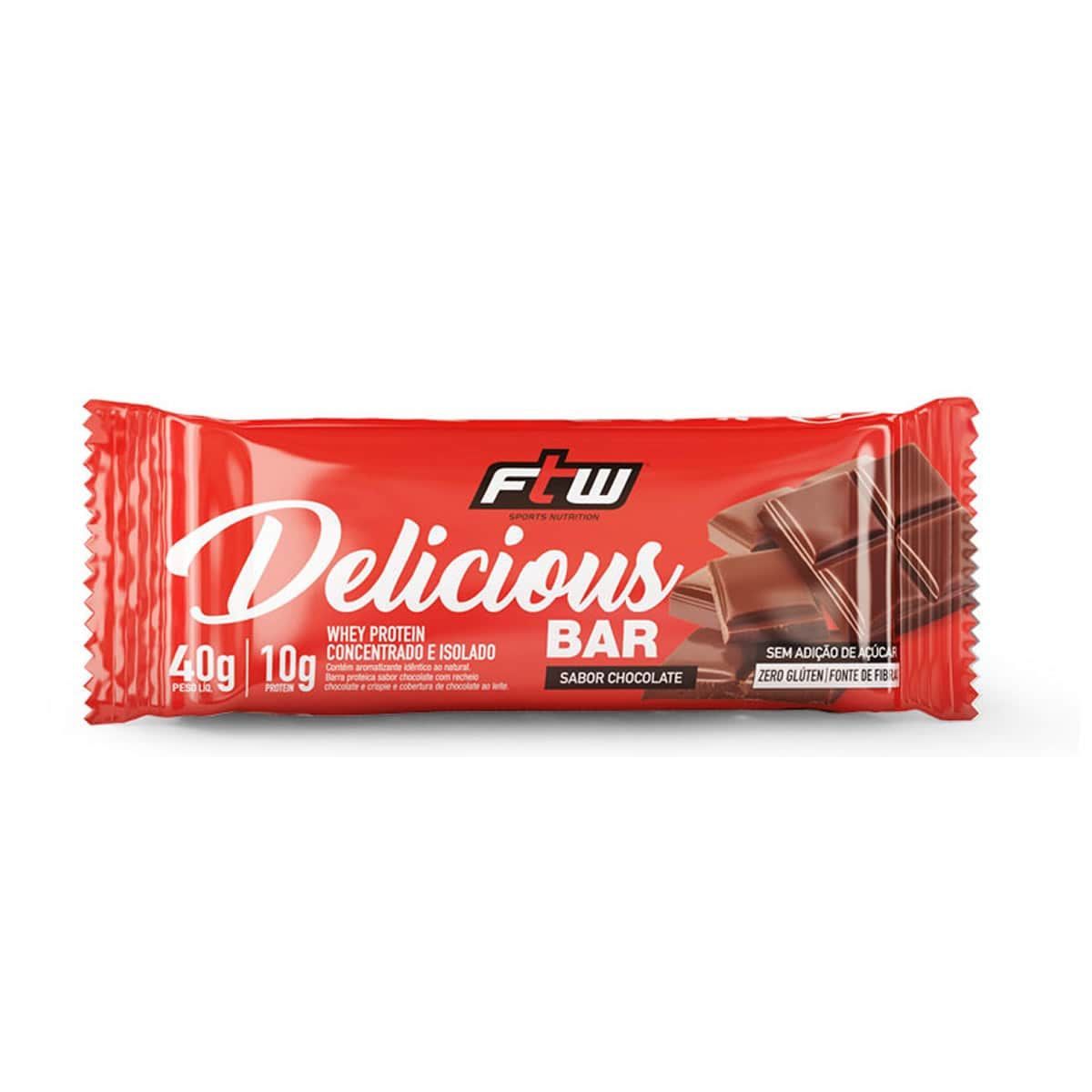 Whey Bar Delicious - 1 unidade de 40g Chocolate - FTW