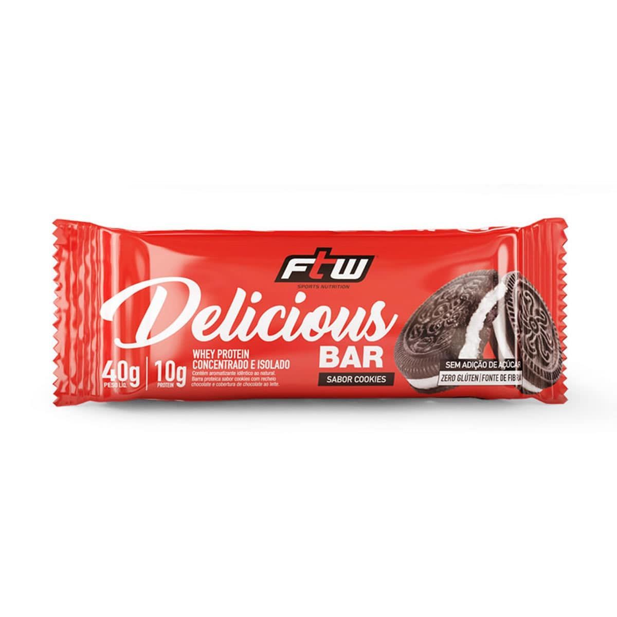 Whey Bar Delicious - 1 unidade de 40g Cookies - FTW