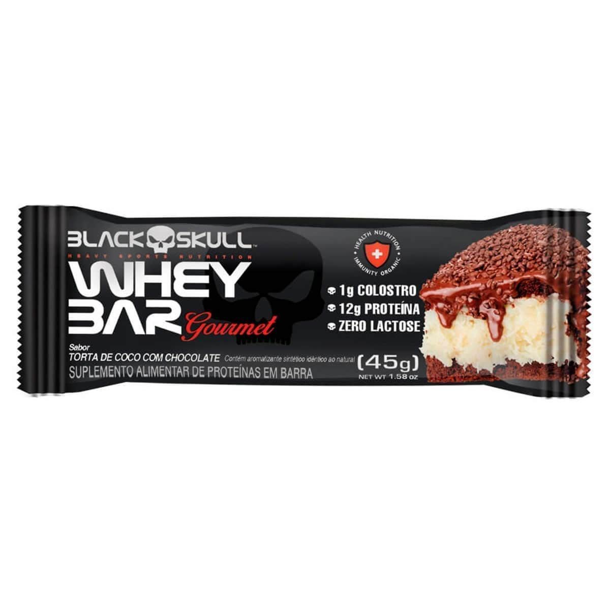 Whey bar Gourmet - 1 Unidade 45g Coco - Black Skull