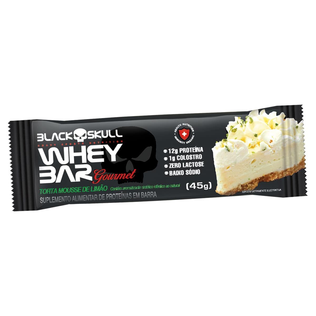 Whey Bar Gourmet - 1 Unidade 45g Torta Mousse de Lim�o - Black Skull
