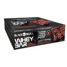 Whey Bar Gourmet - 12 Unidades 45g Brownie de Chocolate - Black Skull