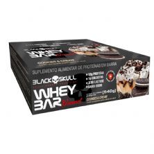 Whey Bar Gourmet - 12 Unidades 45g Cookies and Cream - Black Skull