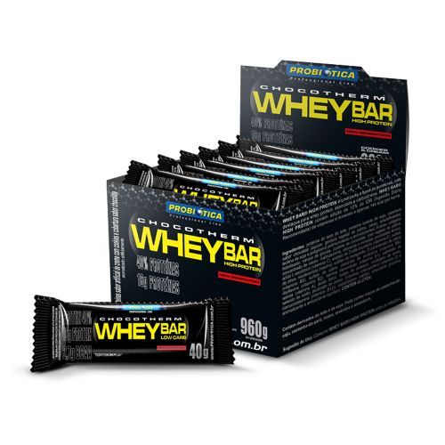 Whey Bar High Protein - Caixa 24 unidades 40g Sabor Morango - Probi�tica