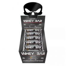 Whey Bar Low Carb Protein - 24 Unidades 30g Morango - Black Skull