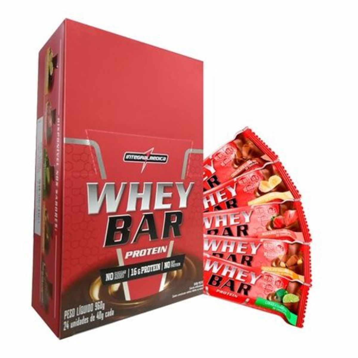 Whey Bar Protein - 24 unidades de 40g Choco/Amendoim - Integralm�dica