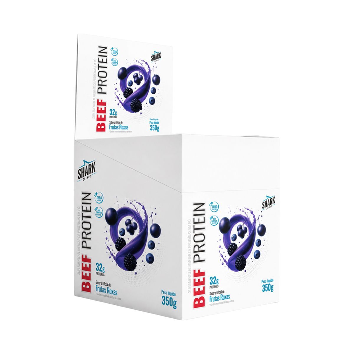 Beef Protein - 10 Sach�s 35g Frutas Roxas - Shark Pro