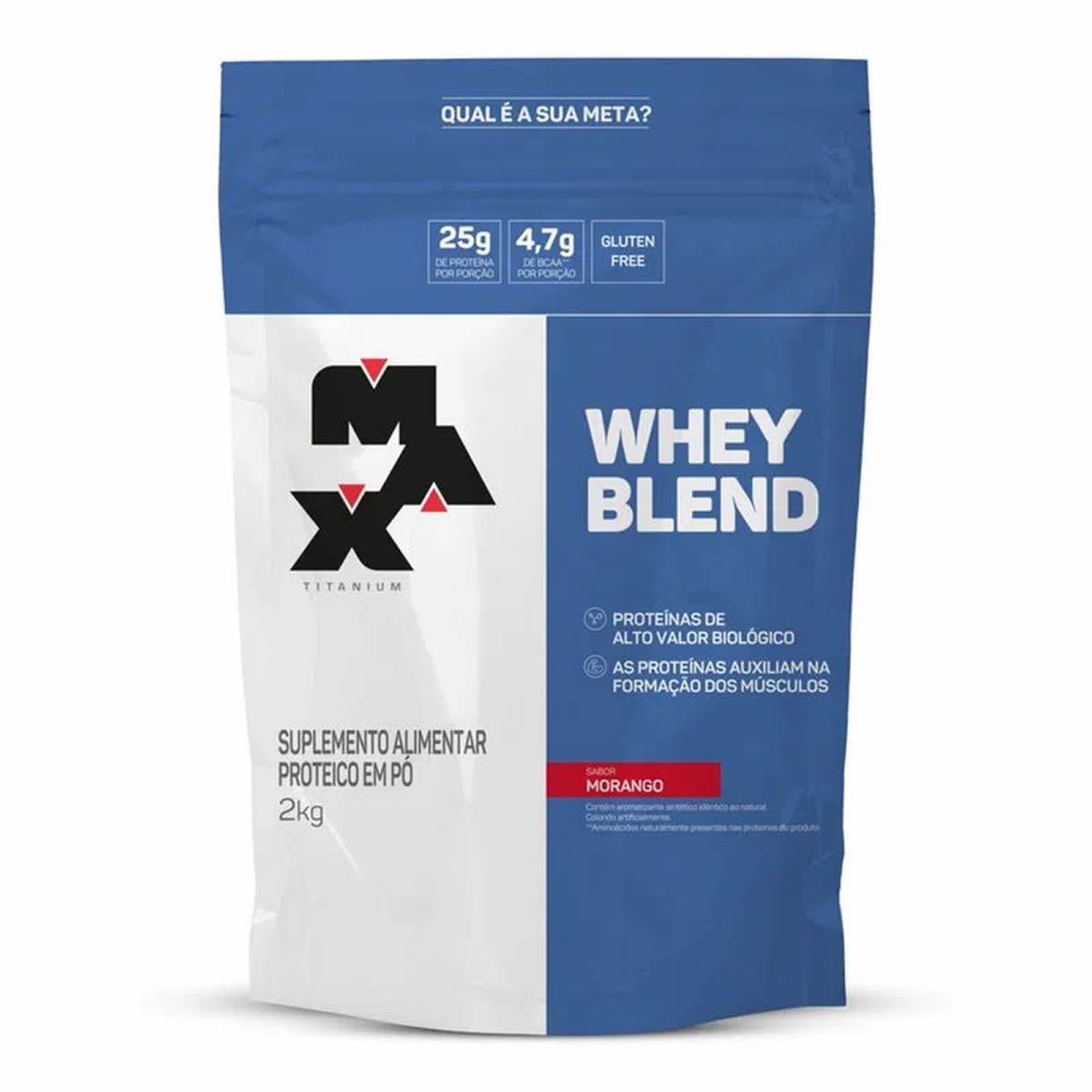 Whey Blend - 2000g Refil Morango - Max Titanium