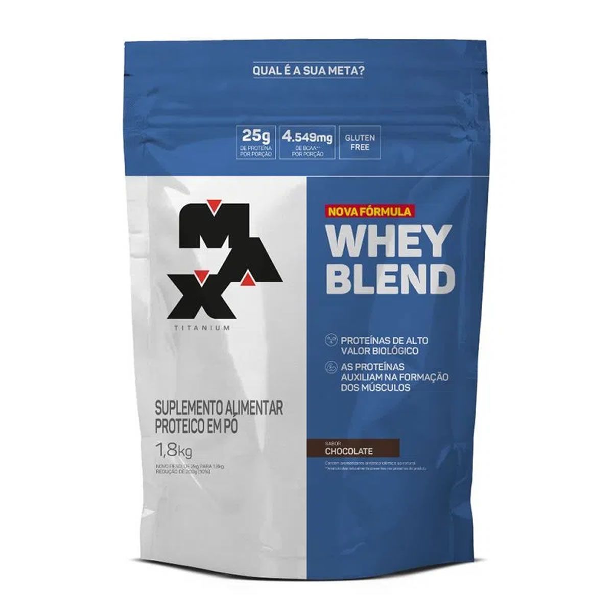 Whey Blend Nova F�rmula - 1800g Refil Chocolate - Max Titanium