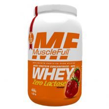 Whey Concentrado Zero Lactose - 900g Morango - MuscleFull